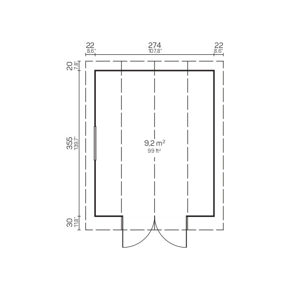 COLORADO 3.0x3.5m Log Cabin Blueprint